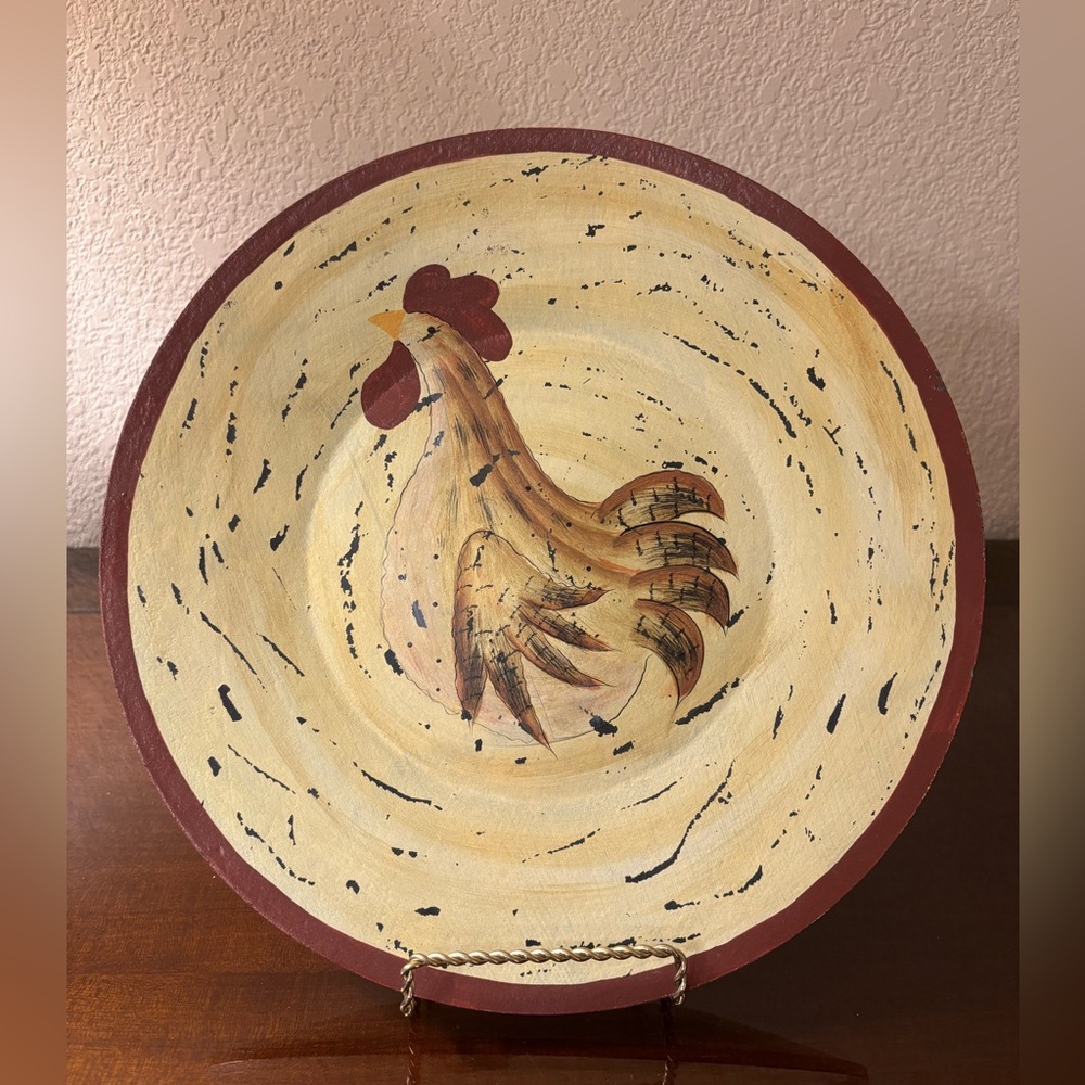 Rustic Chicken Decorative Plate Decor - Picture 2 of 4